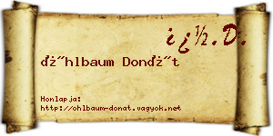 Öhlbaum Donát névjegykártya